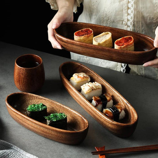 Elegant Acacia Wood Serving Bowl - Perfect for Nuts, Sushi, and Dried Fruits