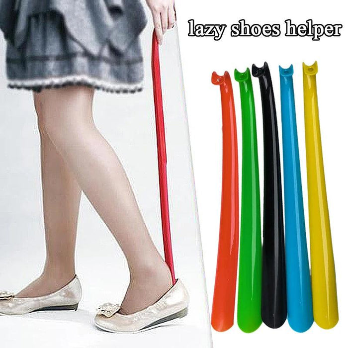 42cm Ergonomic Curved Hook Shoe Lifter - Convenient Portable Tool for Effortless Footwear Access