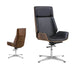 Sleek Nordic Leather Swivel Chair: Ergonomic Luxury for Modern Workspaces