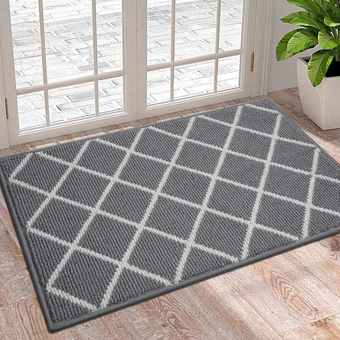 Luxurious Non-Slip Microfiber Welcome Mat: Chic Moisture-Absorbing Rug for Entryways