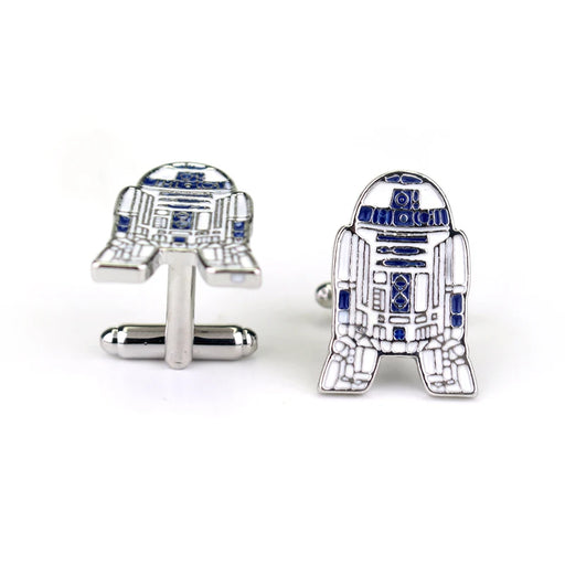Elegant Star Wars R2-D2 Alloy Cufflinks - Stylish Movie Fan Adornments for All Genders