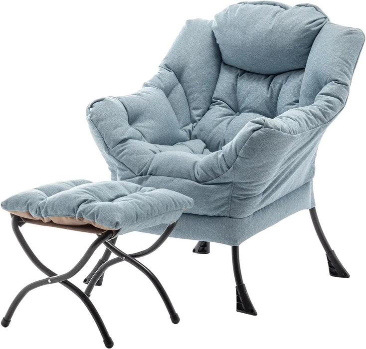 Elegant Lounge Chair Ensemble with Ottoman and Storage Compartment