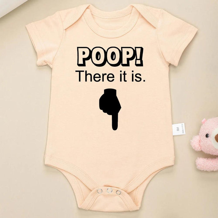 "Poop There It Is!" Funny Cotton Infant Romper - Unisex Baby Onesie