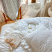 100% Cotton Ruffle Korean Princess Solid White Bedding Sets