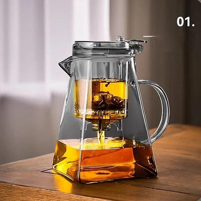 Sophisticated 750ml Glass Teapot Set with Effortless Pouring and Detachable Filter - Includes Matching Cups