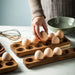 Elegant Acacia Wood Egg Keeper Tray with Multi-Compartment Design for Kitchen Organization