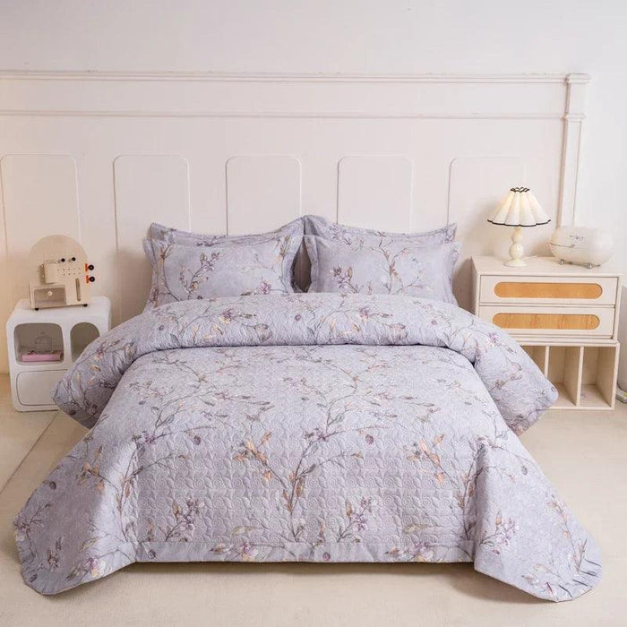 Elegant 100% Cotton Plaid Bedspread with Versatile Multi-Function Coverlet Set for Double Beds