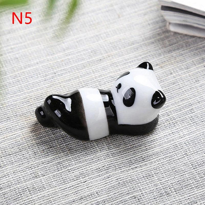 Cute Panda Ceramic Chopsticks Holder - Whimsical Tableware for Chinese & Japanese Dining