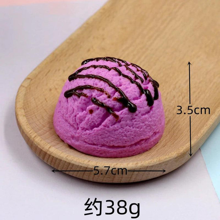 Lifelike Resin Ice Cream Cone Model - Realistic Fake Dessert Decor for Photography and Home Ornamentation