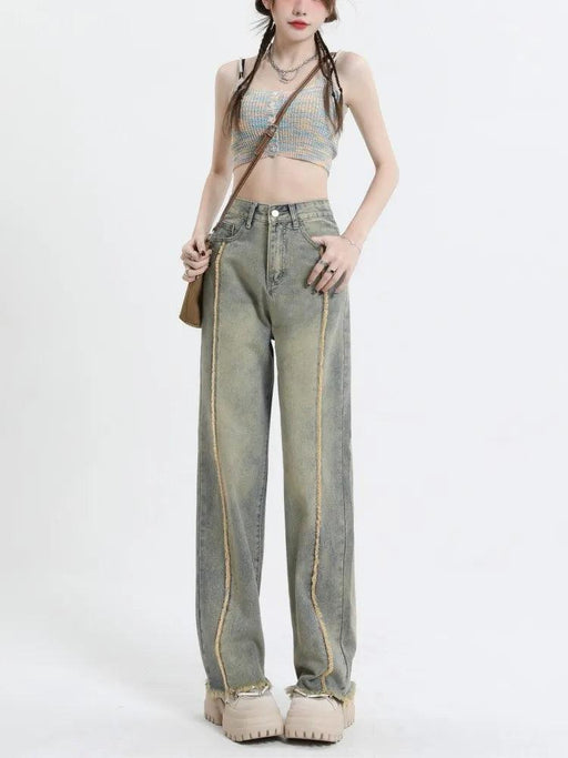 Revamp Your Wardrobe with Edgy High-Rise Wide Leg Denim Jeans for Women