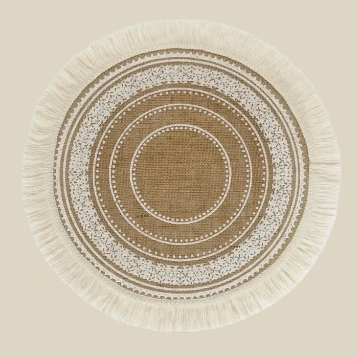 Eco-Friendly Non-Slip Jute Round Placemats - Elegant Dining Table Accessories for Entertaining and Celebrations