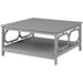 Sleek Gray Coffee Table with Hidden Storage and Ample Display Space