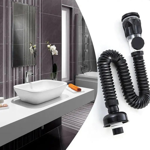 Flexible Retractable Sink Drain Pipe Set for Kitchen and Bathroom - High-Quality Stainless Steel and ABS Drainage System