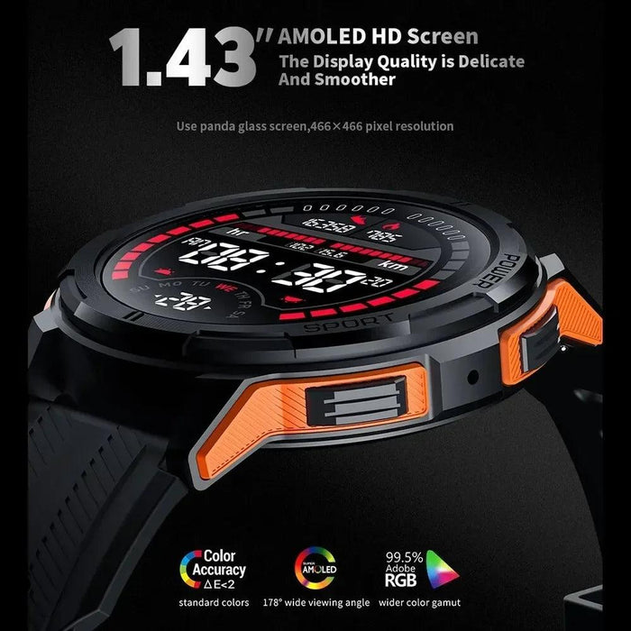 2024 All-Weather AMOLED Smartwatch with Advanced Health Tracking and Bluetooth Sync for iOS and Android