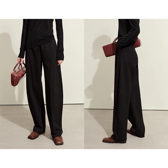 Chic High-Waisted Arc Split Casual Trousers for Women