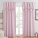 Elegant Blackout Curtains with Ruffle Layers and Faux Silk Satin Sheen
