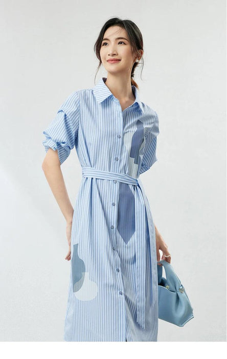 Chic Striped Summer Shirt Dress