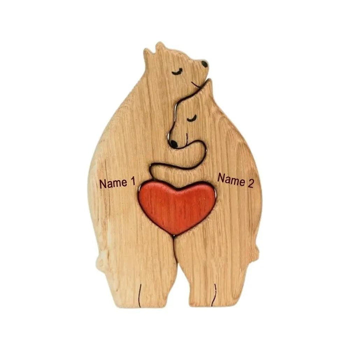 Customizable Bear Family Wooden Puzzle - A Unique Keepsake to Celebrate Family Love