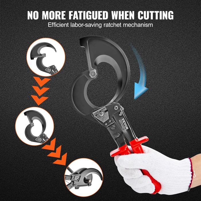 Heavy-Duty Ratcheting Cable Cutter - Precision Cutting Tool for Industry Professionals