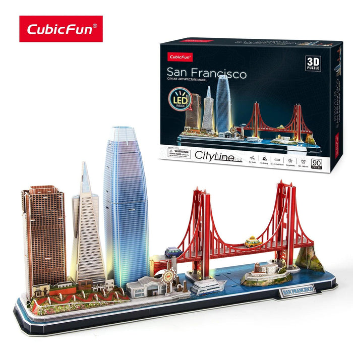 San Francisco Skyline LED 3D Puzzle - Interactive Architectural Model Kit for All Ages