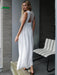 Chic Striped Maxi Dress in Lightweight Linen Viscose for Summer