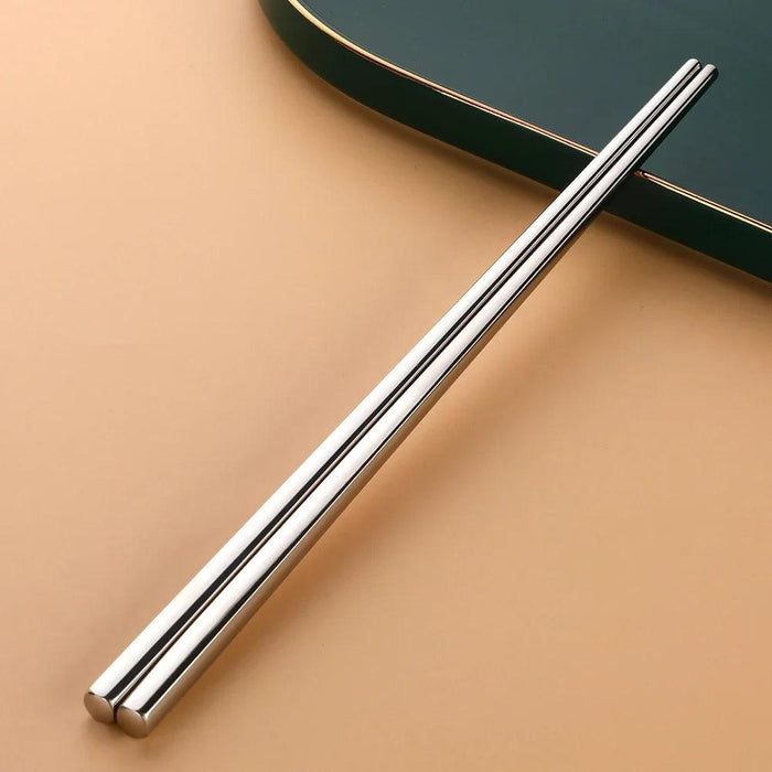 Sleek and Sturdy Stainless Steel Chopsticks - Ergonomic Non-Slip Grip for Sushi and Asian Cuisine