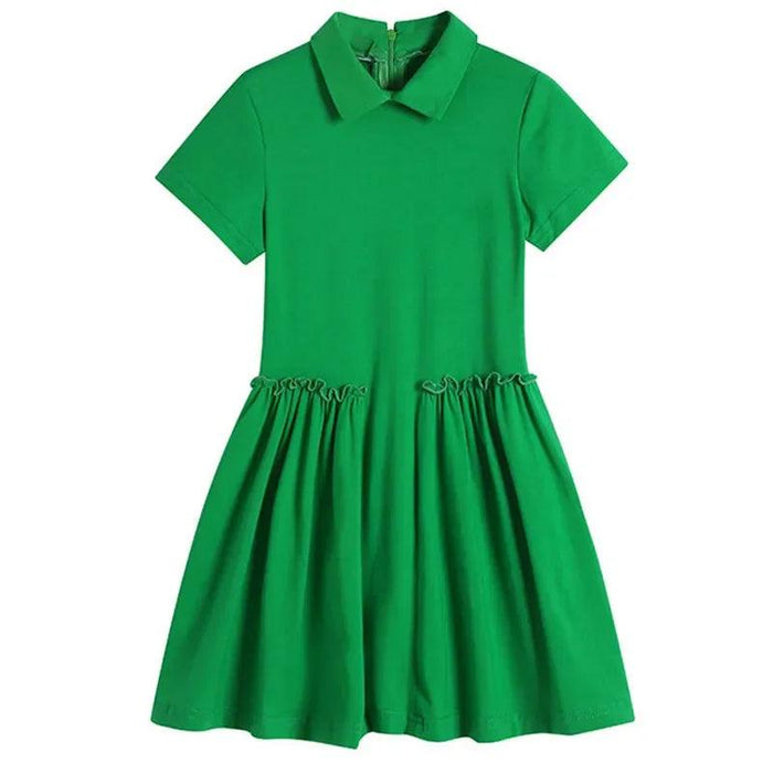 Charming Summer Ruffle Flare Dresses for Girls - Stylish Casual Uniforms