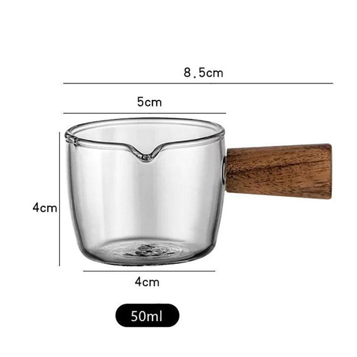 Elegant Borosilicate Glass Sauce Bowl with Wooden Handle