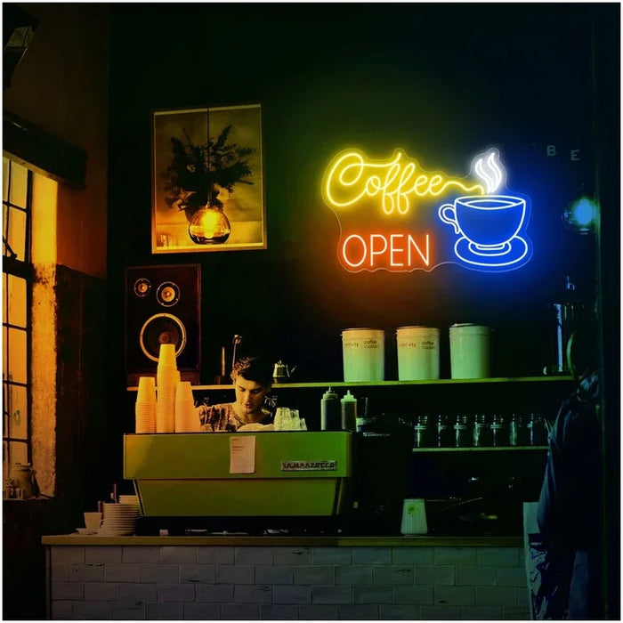 Neon Coffee Shop Sign: Customize Your Space with Warmth