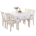 Elegant Floral Lace Trimmed White Cotton Tablecloth for Dining and Coffee Tables - European Pastoral Design