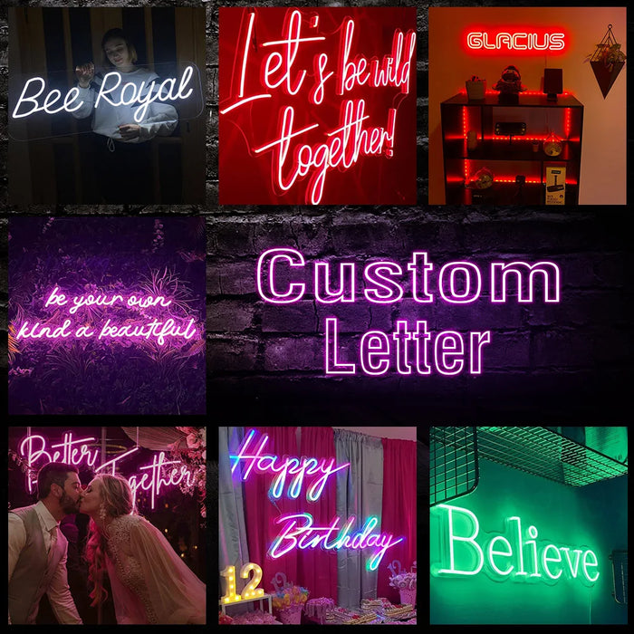 Neon LED Number Stand Set - Personalized Illuminated Decor for Home and Events