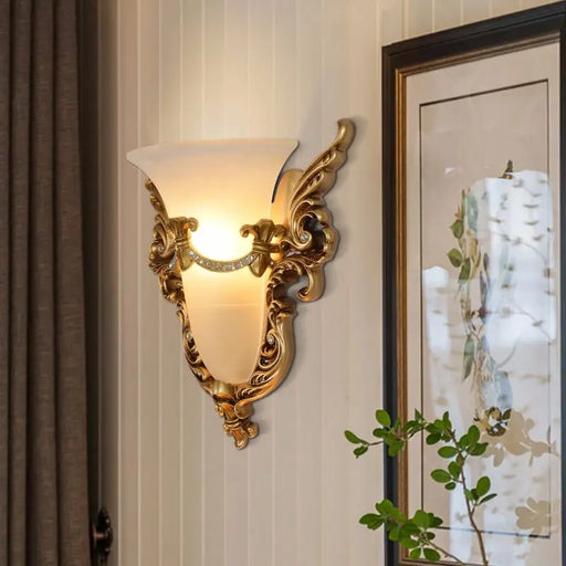 Angel Wing Wall Sconce with Warm Vintage LED Lighting - Elegant European Home Decor