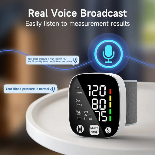 Yongrow Advanced LED Wrist Blood Pressure Monitor with Multilingual Voice Assistance