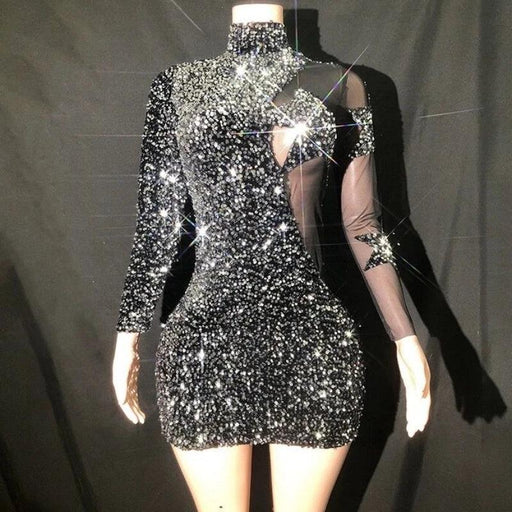 Dazzling Black Sequin Sheath Mini Dress for Unforgettable Evenings