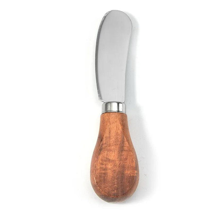 Elegant Acacia Wood Handled Stainless Steel Cheese Knife Set – Perfect for Charcuterie and Spreading Butter