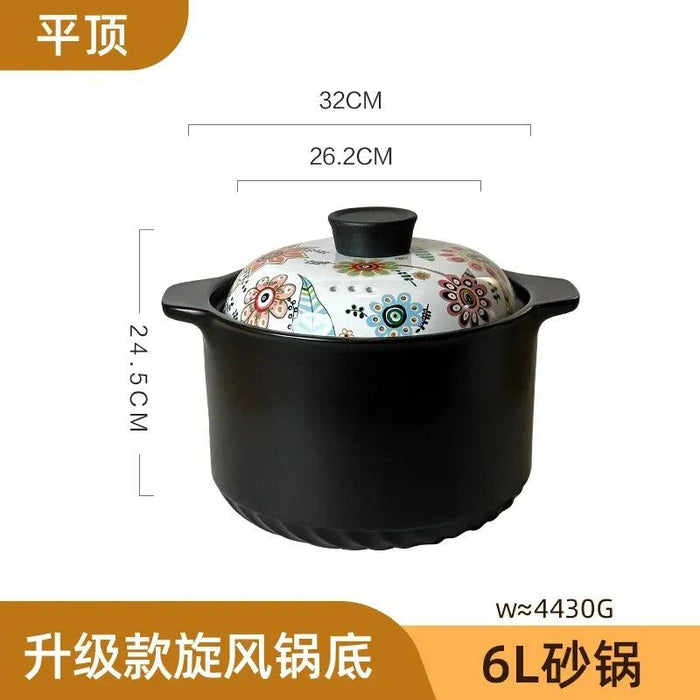 Artisan Japanese Ceramic Stew Pot with Artistic Design and Ample Capacity