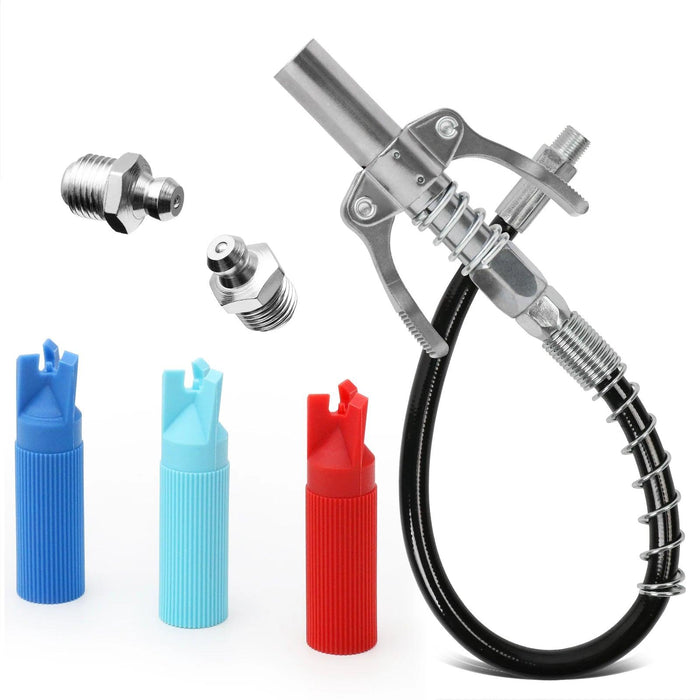 Premium High-Pressure Grease Gun Coupler & Spring Hose