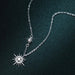 Sunburst Serenity Sterling Silver Necklace with Lab-Grown Diamond Hexagram Pendant: Chic Jewelry for Women