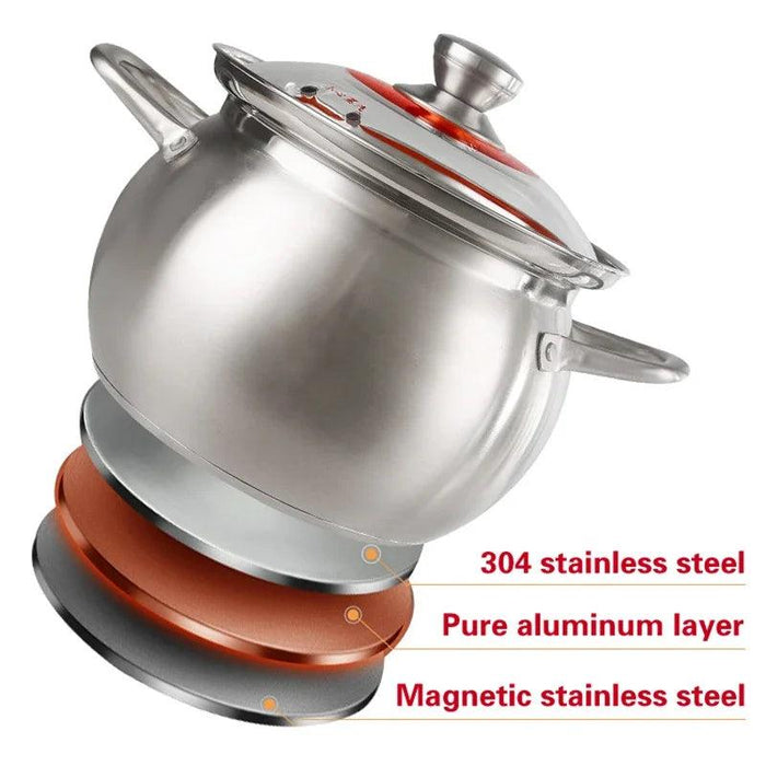 Large Capacity 304 Stainless Steel Soup Pot - Ideal Cookware for Gas and Induction Cooking