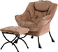 Elegant Lounge Chair Ensemble with Ottoman and Storage Compartment