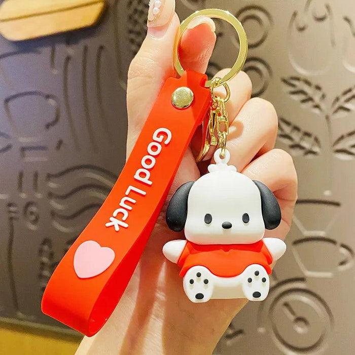 Sanrio Fruit Series Keychain Set - Adorable Kuromi, Cinnamoroll, and Pochacco Charms