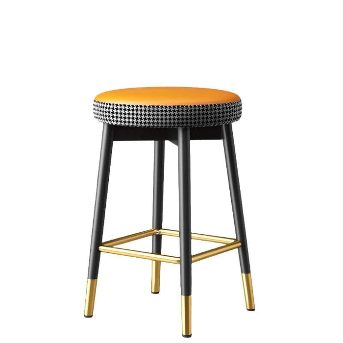 Sleek Scandinavian Leather Gaming and Vanity Stool - Trendy Seating for Modern Interiors