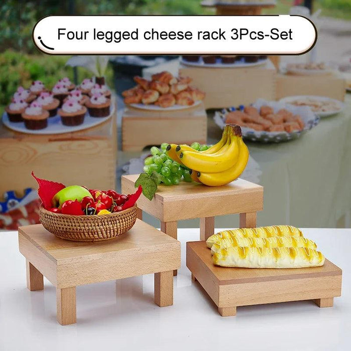 Charming Vintage Wooden Multi-Tier Treat and Snack Display Rack for Events and Celebrations