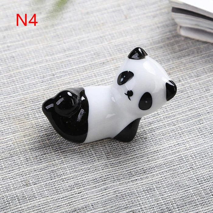 Cute Panda Ceramic Chopsticks Holder - Whimsical Tableware for Chinese & Japanese Dining