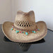 Lake Blue Western Cowboy Straw Hat Unisex with Adjustable Size