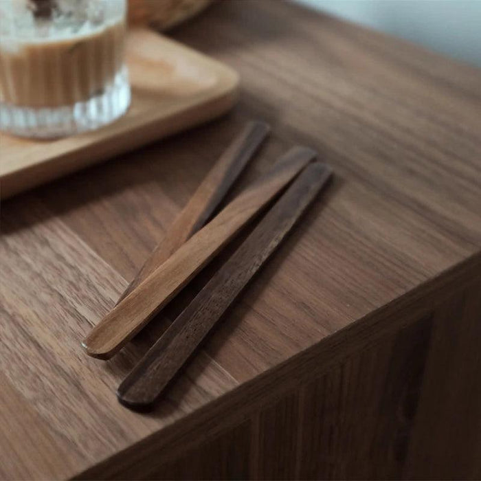 Vintage Acacia Wood Coffee Stirrer - Artisan Beverage Mixing Stick for Home and Café Use