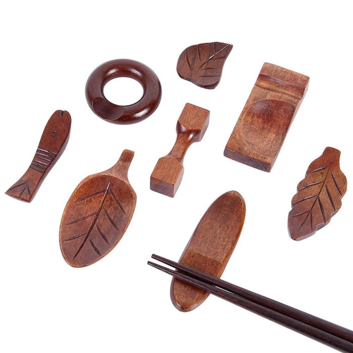 Charming Pillow-Shaped Wooden Chopstick Holder - Elegant Japanese Dining Essential