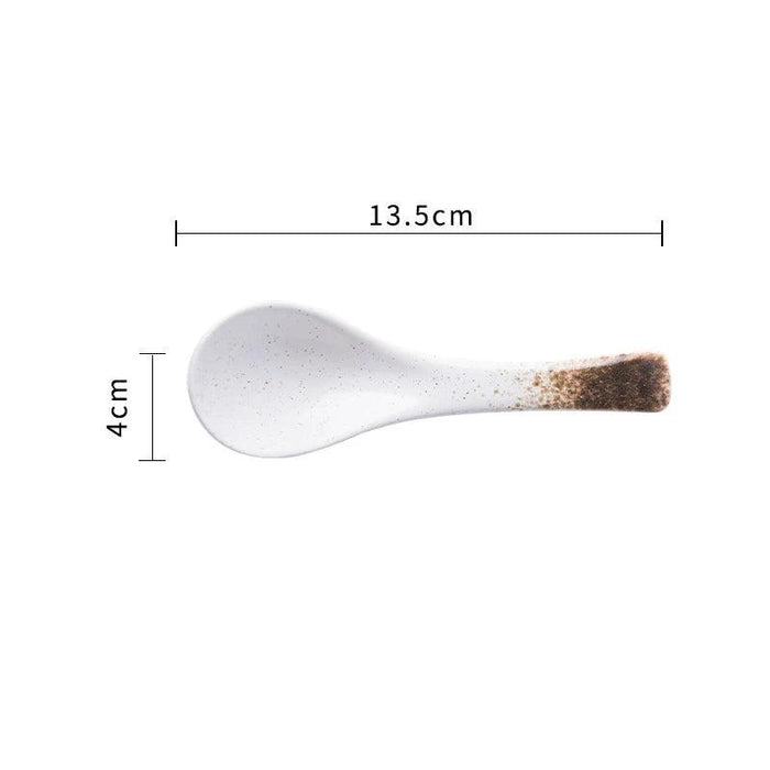 Elegant Japanese Ceramic Soup Spoon - Stylish Utensil for Dining and Culinary Delights