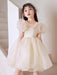 Charming Girls' Princess Ball Gown with Elegant Beading and Bow for Birthday Parties and Performances