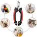 Professional Ergonomic Nail Clippers for Dogs and Cats - Stainless Steel Grooming Scissors and Trimmers